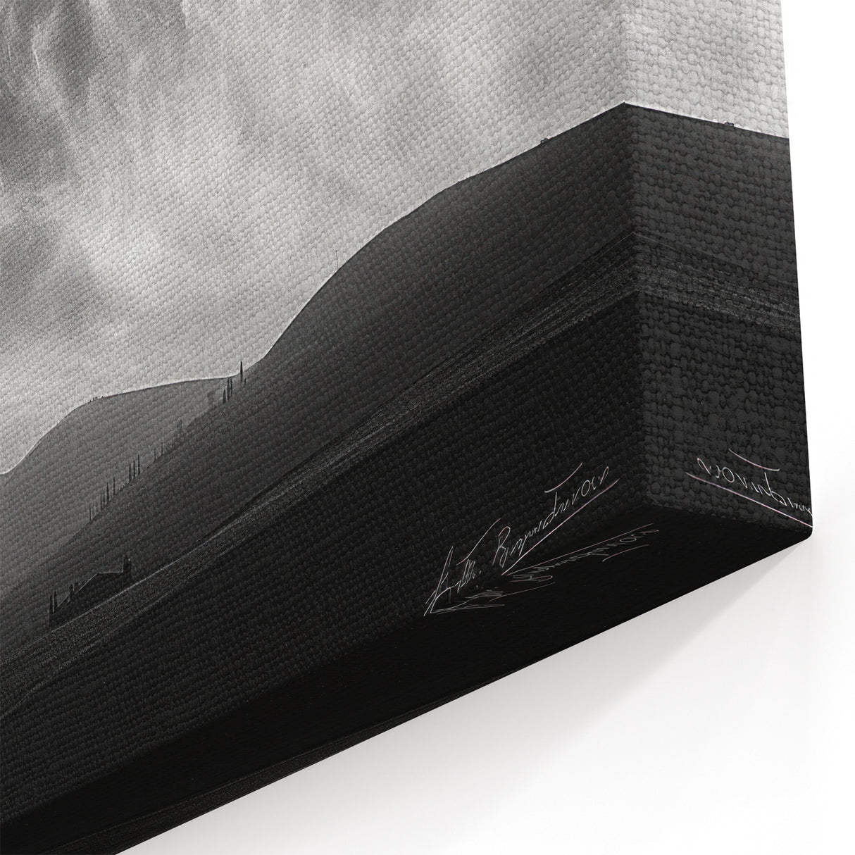 Monochrome Skyscape Canvas Art – Dramatic Black and White Landscape Decor