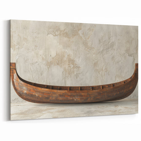 Rustic Wooden Rowboat Wall Art - Vintage Charm Nautical Decor