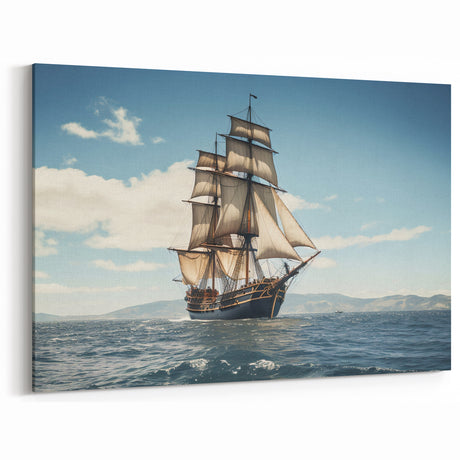 Vintage Sailing Ship Wall Art - Historic Maritime Decor Canvas