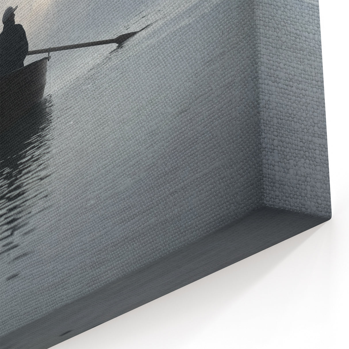Moody Rowboat Wall Art - Solitude in Misty Waters Nautical Decor