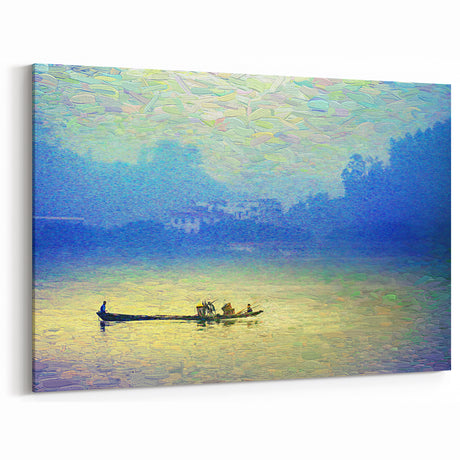 Impressionist Rowboat Wall Art - Vibrant Nautical Decor for Homes