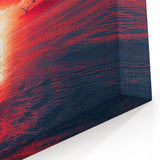 Fiery Ocean Sunset Skyscape Art – Vibrant Sky and Sea Wall Decor
