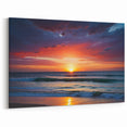 Serene Beach Sunset Skyscape Art – Peaceful Ocean and Sky Wall Decor
