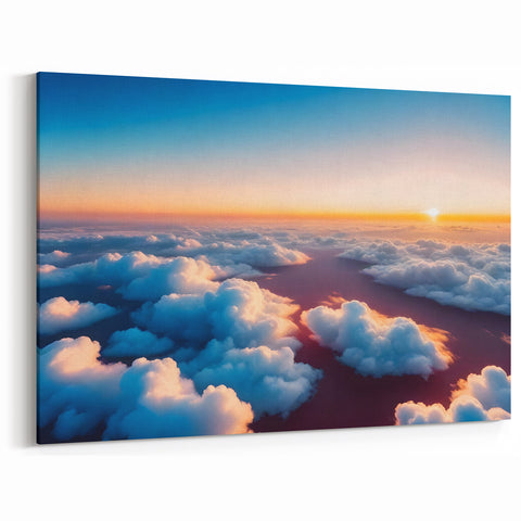 Serene Sunrise Above Clouds Art – Peaceful Sky and Cloud Wall Decor