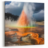 Fiery Geyser Eruption Art - Captivating Natural Landscape Wall Print