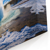 Winter Geyser Eruption Art - Captivating Natural Landscape Wall Print