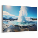 Majestic Geyser Wall Art - Scenic Winter Landscape Geyser Canvas Print