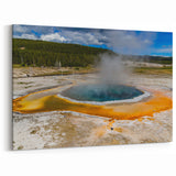 Natural Geyser Wall Art - Serene Geothermal Landscape Canvas Print