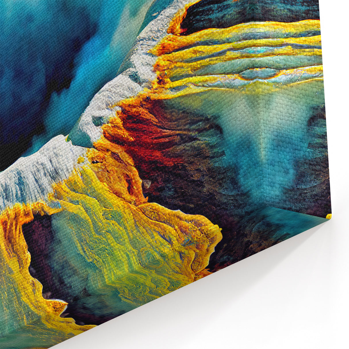 Multicolor Geyser Wall Art - Vibrant Thermal Pool Landscape Canvas Print