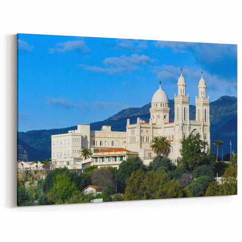 Algerian Architectural Beauty - Stunning Mosque and Mountain Wall Art