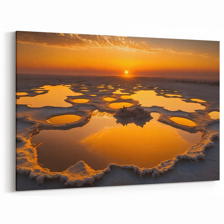 Ethiopian Salt Flats Sunset - Majestic African Landscape Art
