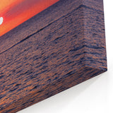 African Scenery Art - Vibrant Sunset Boat Scene Print on Canvas