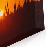 Baja California Sur Wall Art: Desert Sunset with Cacti Silhouettes