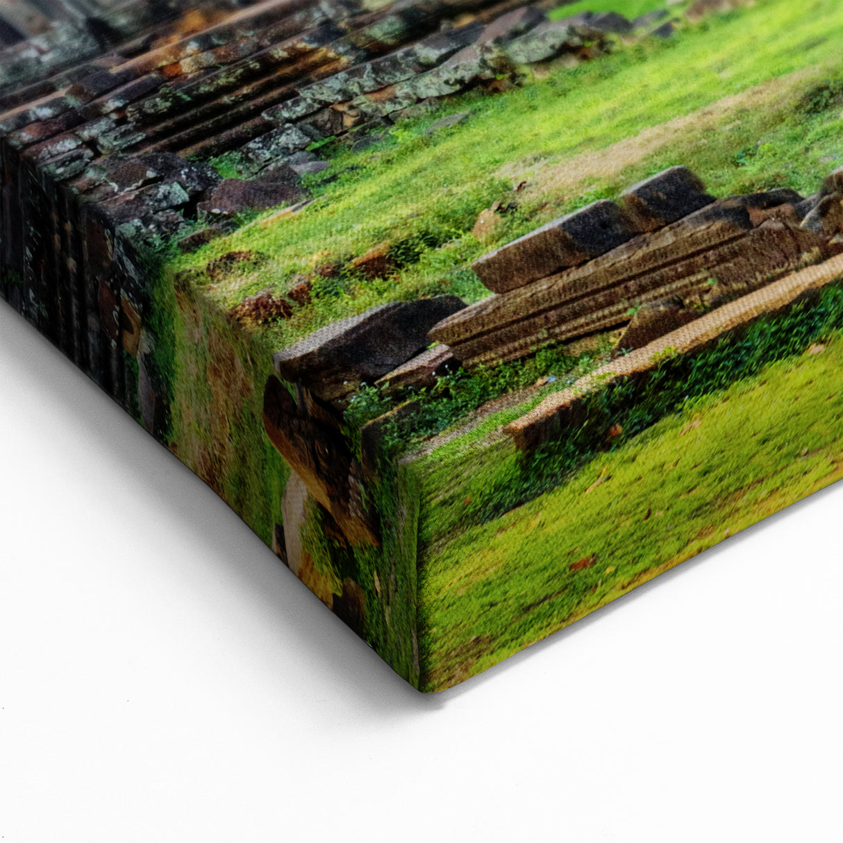 Cambodian Landscape Canvas - Bayon Temple Under a Clear Sky