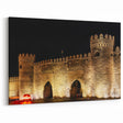 Baku Fortress Wall Art - Azerbaijan Historic City Gate at Night