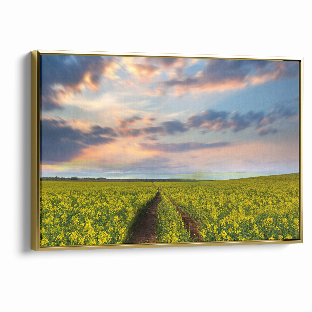 Golden Fields at Dusk - Tranquil Bangladeshi Countryside Wall Art