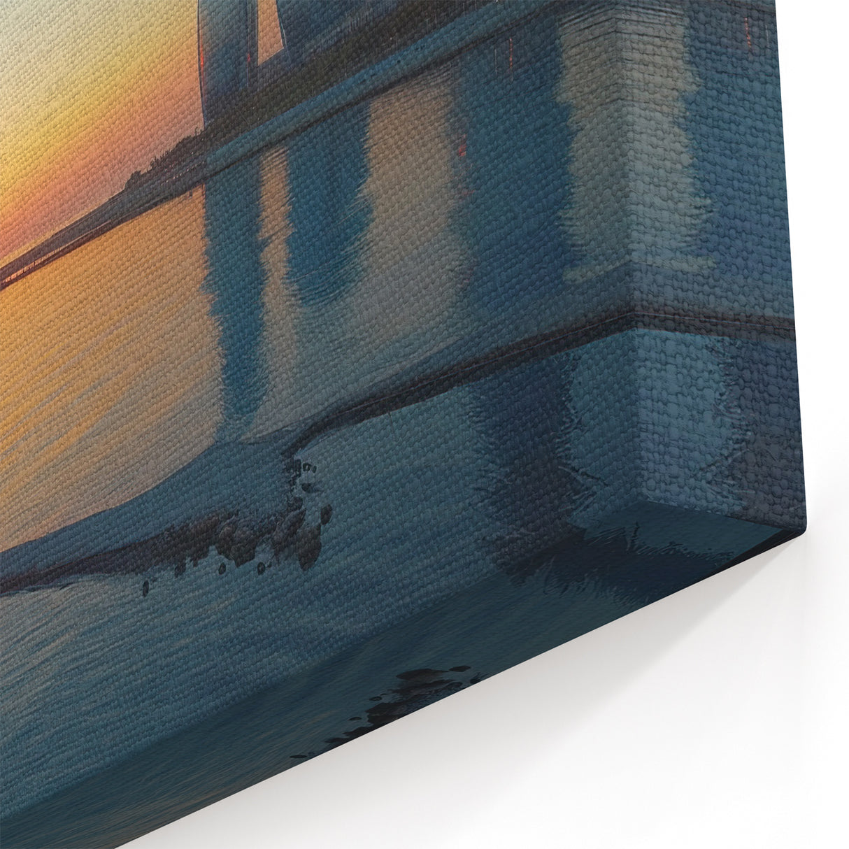 Caspian Sea Sunset Art - Modern Baku Skyline Reflections Print