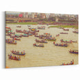 Vibrant Boat Festival on the River - Dynamic Bangladeshi Wall Art