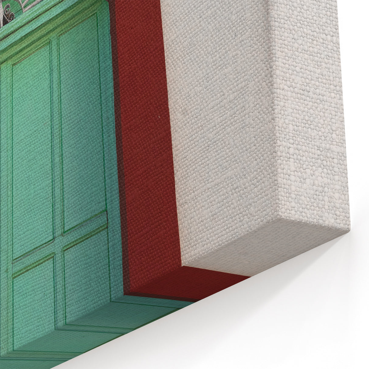 Elegant Baja California Sur Wall Art – Mint Green and Red Door Print