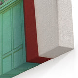 Elegant Baja California Sur Wall Art – Mint Green and Red Door Print