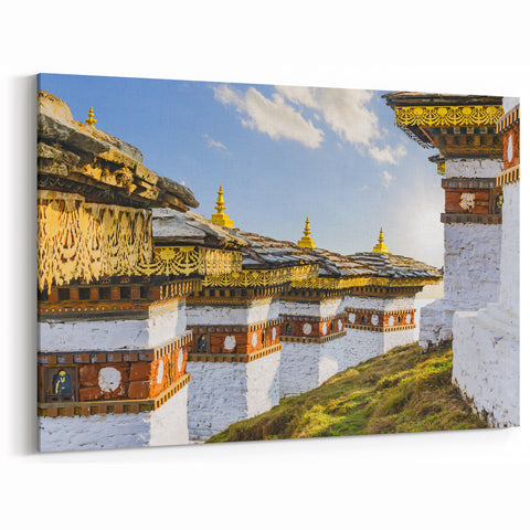 Bhutan Chortens Art - Bhutan Cultural Landmark Canvas for Home Decor