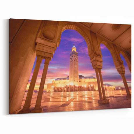 Mosque at Sunset - Moroccan Wall Art for Elegant Decor
