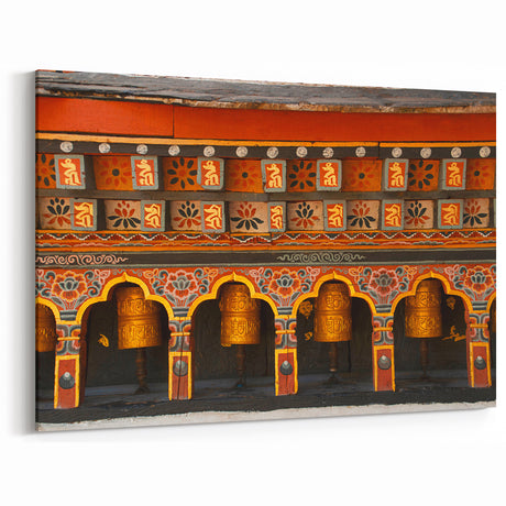 Bhutan Prayer Wheel Art - Bhutan Spiritual Decor Prints for Home
