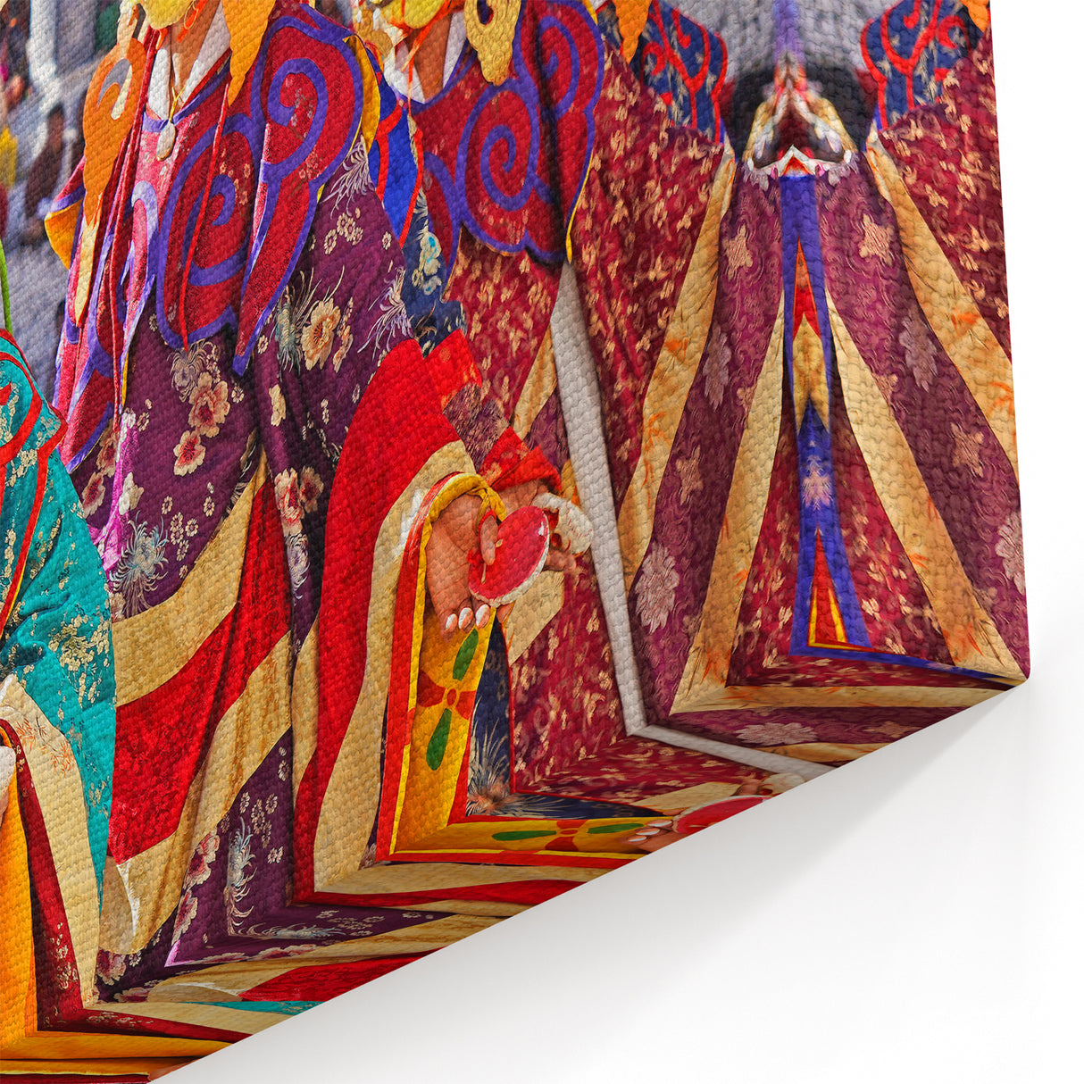 Vibrant Bhutan Festival Art - Bhutan Cultural Dance Prints for Decor