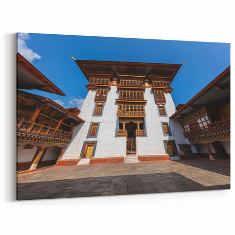Grand Bhutan Fortress Wall Art - Majestic Dzong Architecture Print