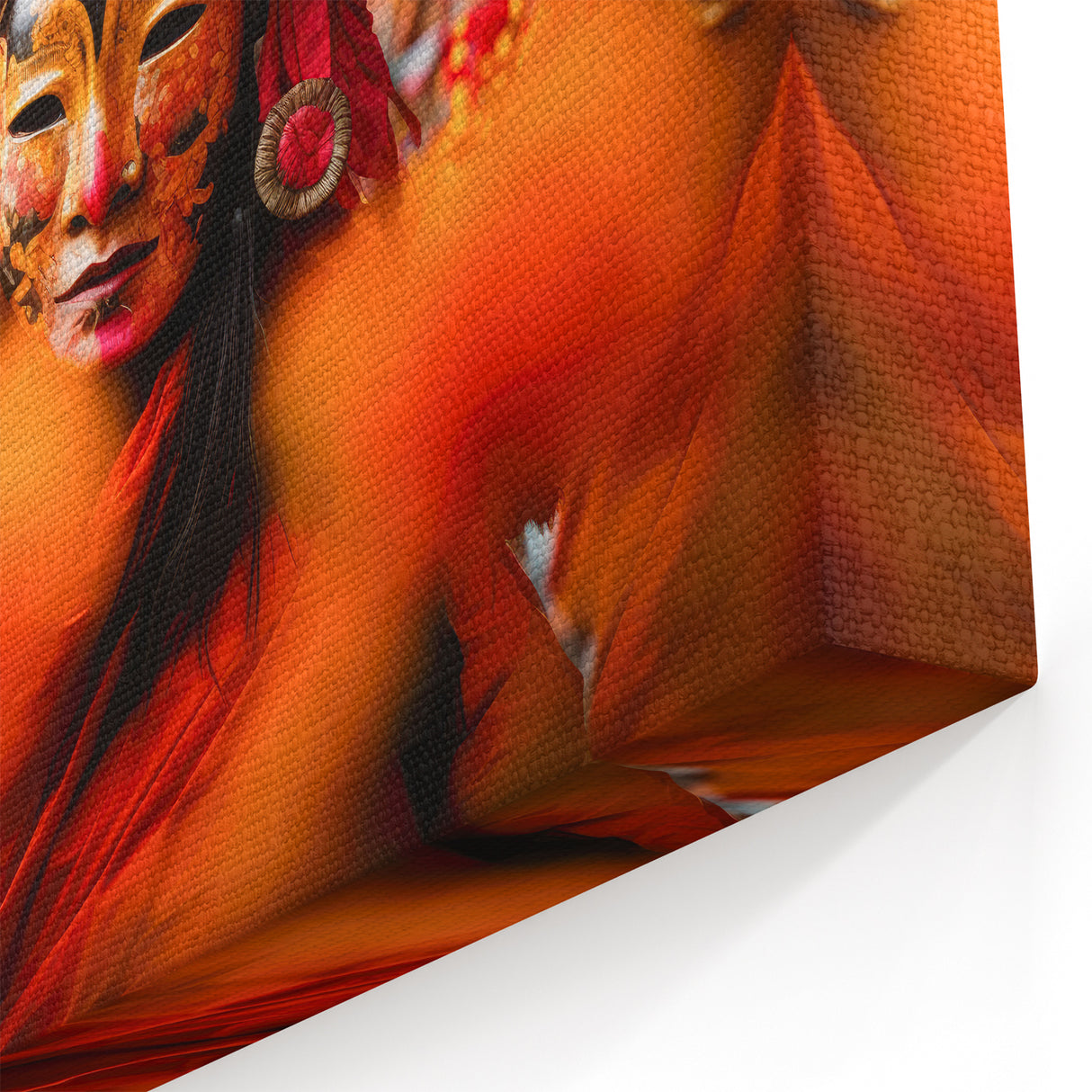 Vibrant Bhutan Cultural Festival Wall Art - Traditional Masked Dancers