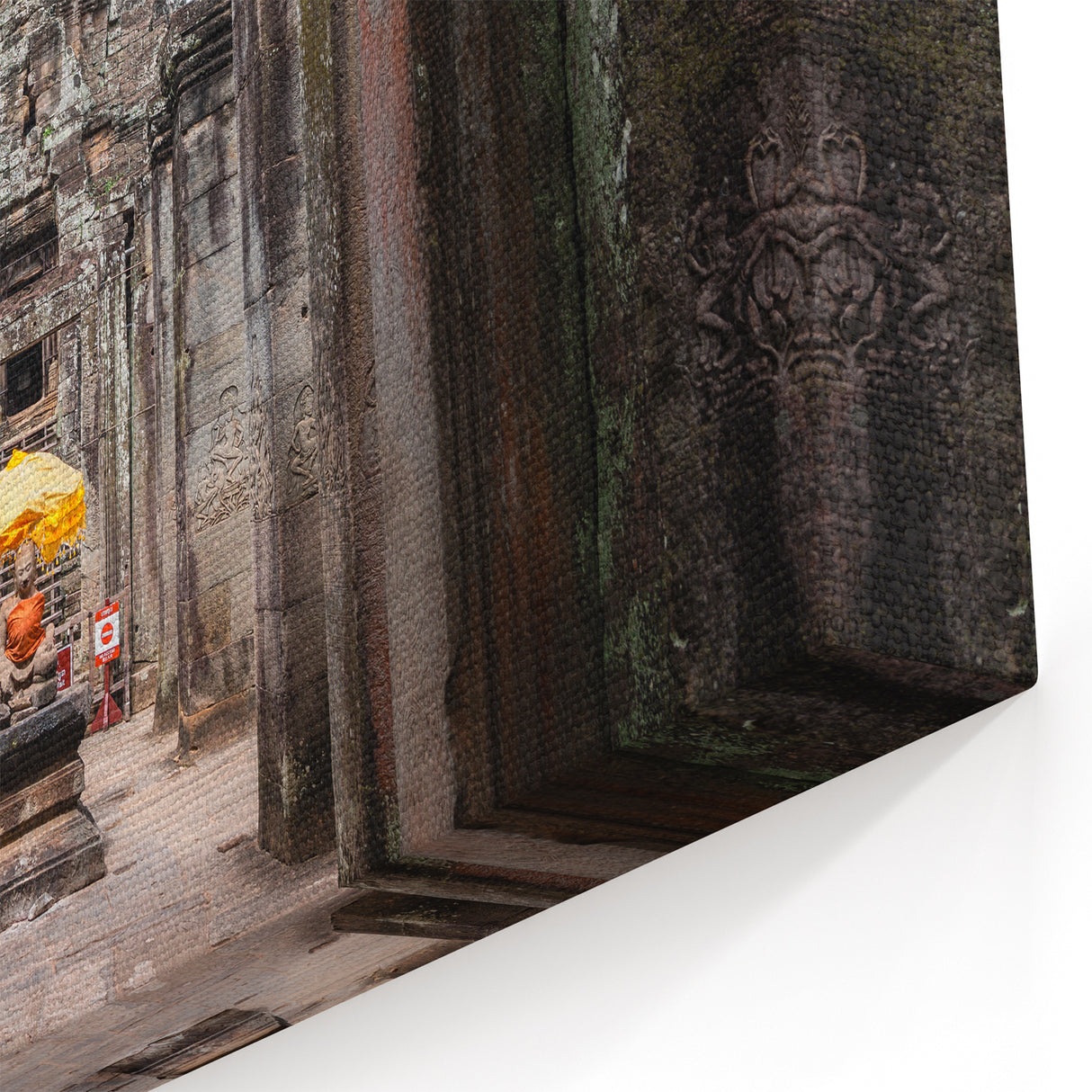 Khmer Culture Artwork - Buddha Statue in Bayon Temple Corridor