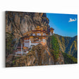 Bhutan Mountain Monastery at Dusk Wall Art - Serene Cliffside Print