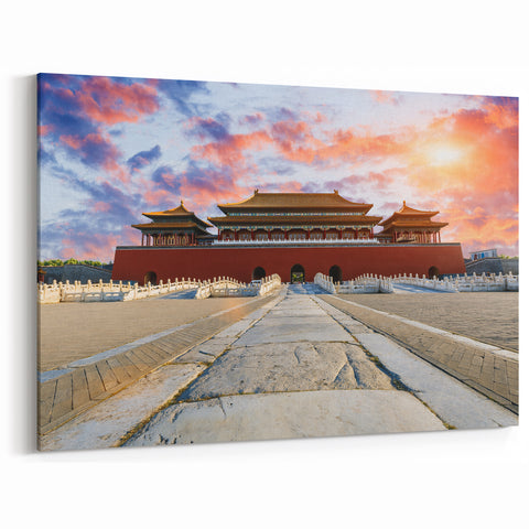 Forbidden City Sunset - Beijing Scenic Art Canvas Print