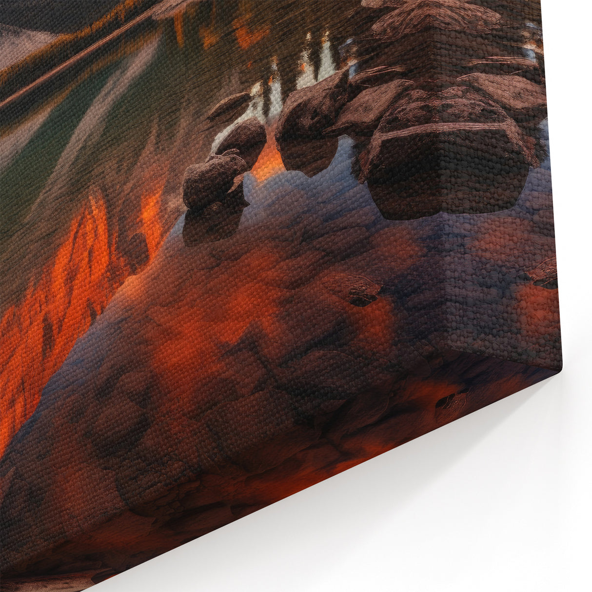 Majestic Alberta Mountain Sunset - Reflective Lake Landscape Art