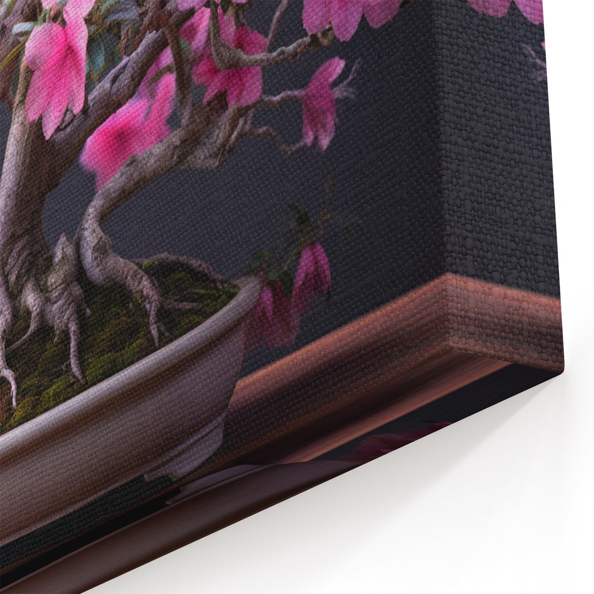Vibrant Pink Bonsai Tree Wall Art - Japanese-Inspired Canvas Prints