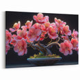 Vibrant Pink Blossom Bonsai Tree Wall Art - Zen-Inspired Canvas Decor