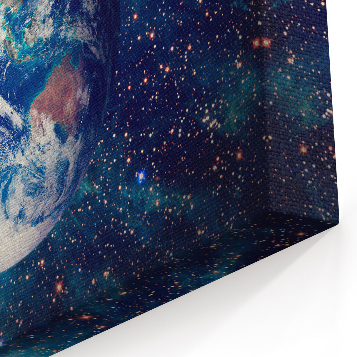 Earth and Stars Wall Art - Vibrant View of Earth in the Cosmos Decor