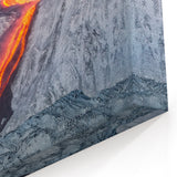 Lava Flow on Snowy Mountain - Earthy Phenomena Wall Art Print