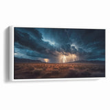 Lightning Storm Over Desert Landscape - Earth Phenomena Wall Art Print