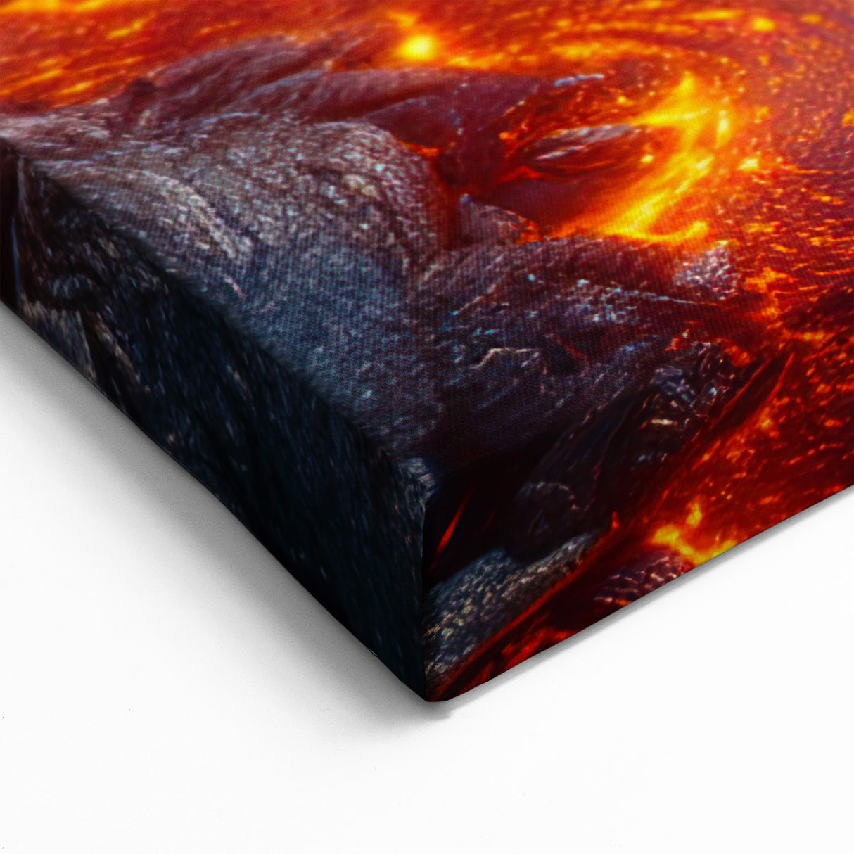Molten Lava Flowing Over Volcanic Rock - Earth Phenomena Wall Art Print