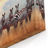 Zebra Herd Wall Art - Serengeti Wildlife Print for Modern Home Decor