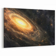 Golden Galaxy Wall Art: Cosmic Spiral Milky Way & Astronomy Canvas Prints