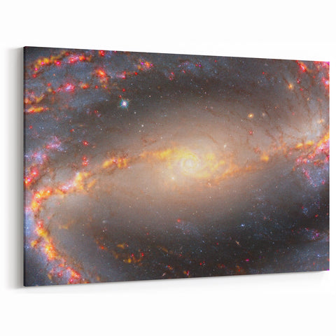 Barred Spiral Galaxy Wall Art: Vibrant Cosmic Nebula & Space Prints