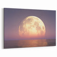 Mesmerizing Full Moon Over Ocean – Tranquil Celestial Wall Art Decor