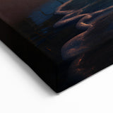 Moonlit Tropical Beach Canvas – Celestial and Coastal Wall Art Decor