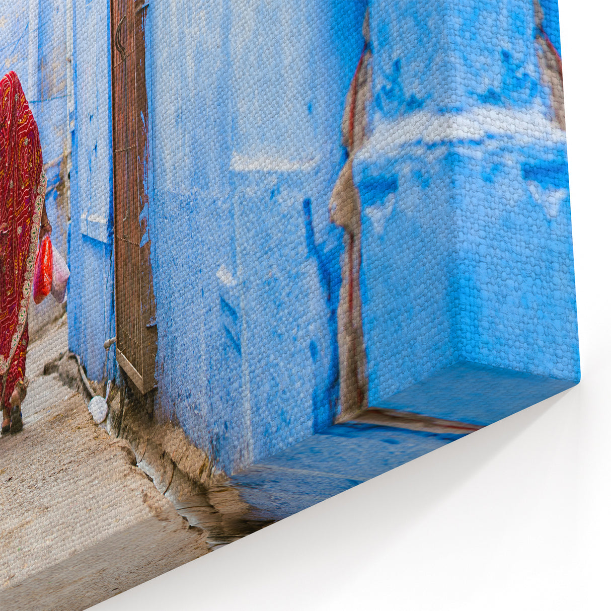 Indian Landscape Canvas - Vibrant Blue City Streets of Jodhpur Wall Art