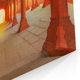 Indian Landscape Canvas - Majestic Red Archways at Sunset Wall Decor