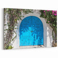 Exotic Tunisian Blue Door Art - Traditional North African Wall Decor