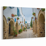 Picturesque Tunisian Street Scene - Authentic North African Wall Art