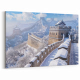Snow-Covered Great Wall Canvas Art – Beautiful Chinese Winter Decor